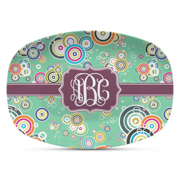 Custom Colored Circles Plastic Platter - Microwave & Oven Safe Composite Polymer (Personalized)