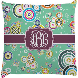 Colored Circles Decorative Pillow Case w/ Monogram