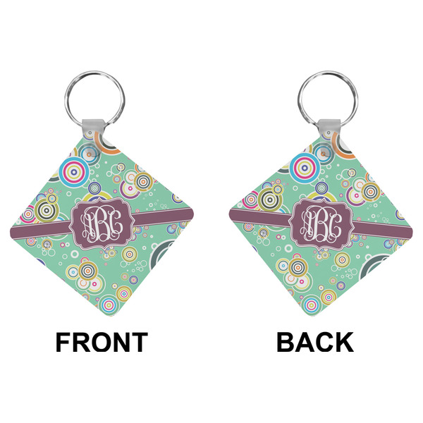 Colored Circles Diamond Keychain (Front + Back)