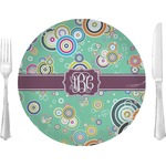 Colored Circles Glass Lunch / Dinner Plate 10" (Personalized)