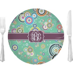 Colored Circles 10" Glass Lunch / Dinner Plates - Single or Set (Personalized)