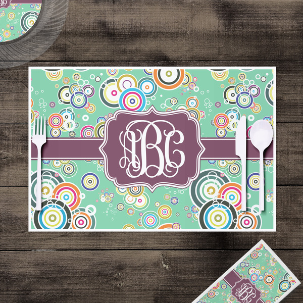 Colored Circles Disposable Paper Placemat - In Context