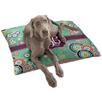Colored Circles Dog Bed - Large w/ Monogram