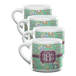 Colored Circles Double Shot Espresso Cups - Set of 4 (Personalized)
