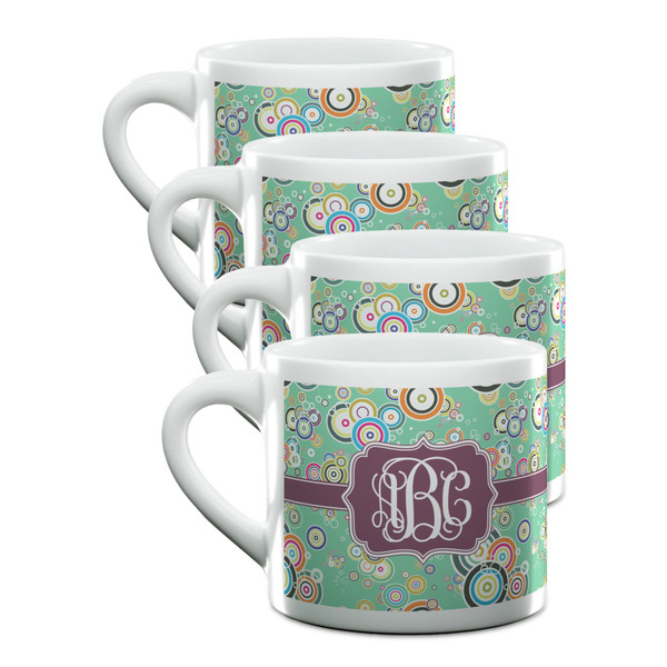 Custom Colored Circles Double Shot Espresso Cups - Set of 4 (Personalized)
