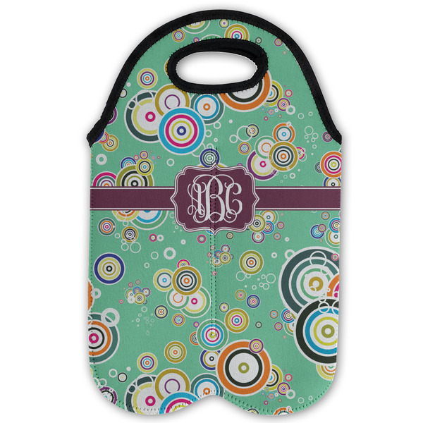 Colored Circles Double Wine Tote - Flat (new)