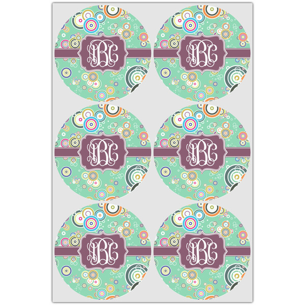 Colored Circles Drink Topper - Large - Set of 6