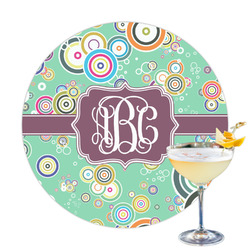 Colored Circles Printed Drink Topper - 3.25" (Personalized)