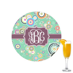 Colored Circles Printed Drink Topper - 2.15" (Personalized)