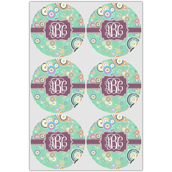 Colored Circles Drink Topper - XLarge - Set of 6