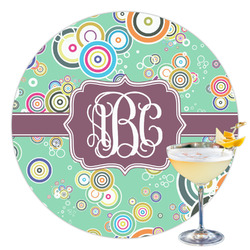 Colored Circles Printed Drink Topper - 3.5" (Personalized)