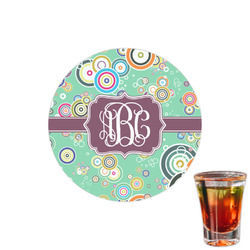 Colored Circles Printed Drink Topper - 1.5" (Personalized)