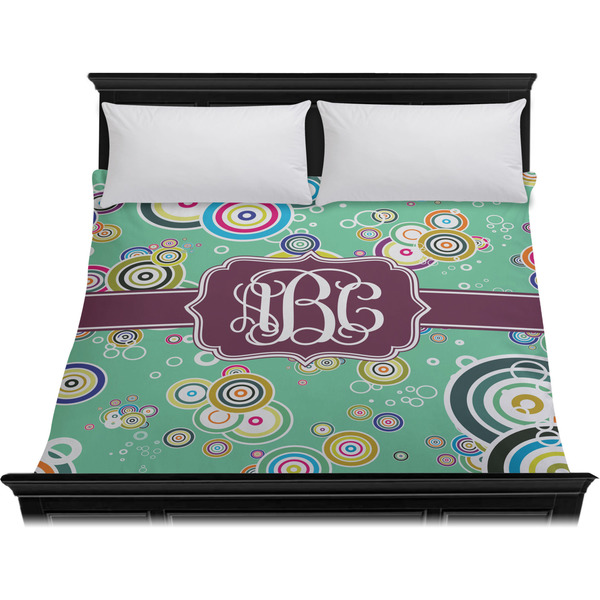 Colored Circles Duvet Cover - King - On Bed - No Prop