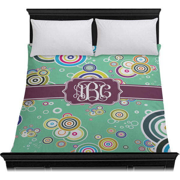Colored Circles Duvet Cover - Queen - On Bed - No Prop