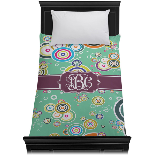 Colored Circles Duvet Cover - Twin - On Bed - No Prop