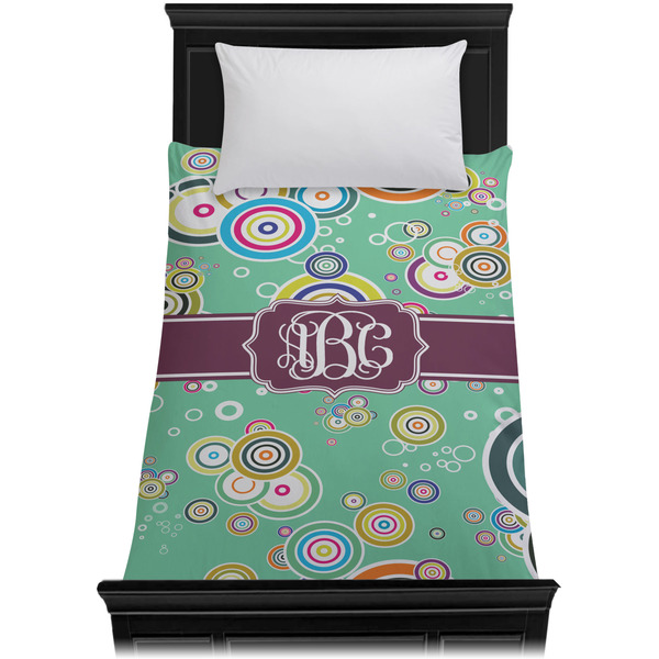 Colored Circles Duvet Cover - Twin XL - On Bed - No Prop