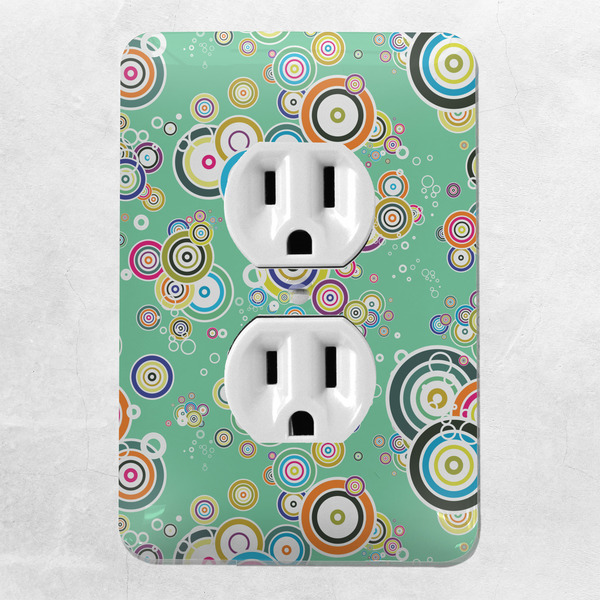 Colored Circles Electric Outlet Plate - LIFESTYLE