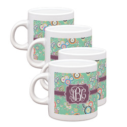 Colored Circles Single Shot Espresso Cups - Set of 4 (Personalized)