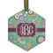 Colored Circles Frosted Glass Ornament - Hexagon
