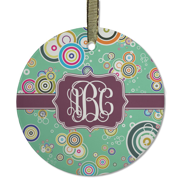 Colored Circles Frosted Glass Ornament - Round