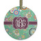 Colored Circles Frosted Glass Ornament - Round