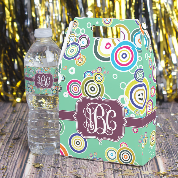 Colored Circles Gable Favor Box - In Context