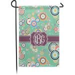 Colored Circles Small Garden Flag - Single Sided w/ Monograms