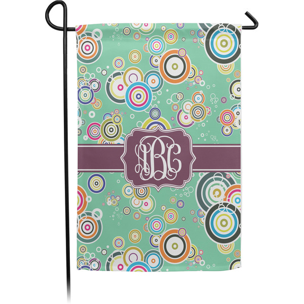 Custom Colored Circles Small Garden Flag - Single Sided w/ Monograms