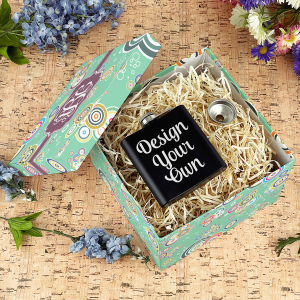 Colored Circles Gift Boxes with Lid - Canvas Wrapped - Large - In Context