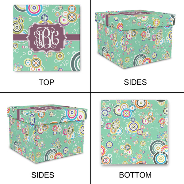 Colored Circles Gift Boxes with Lid - Canvas Wrapped - Medium - Approval