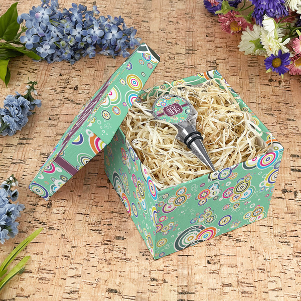 Colored Circles Gift Boxes with Lid - Canvas Wrapped - Medium - In Context