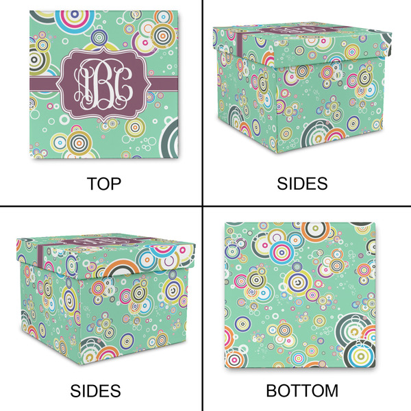Colored Circles Gift Boxes with Lid - Canvas Wrapped - Small - Approval