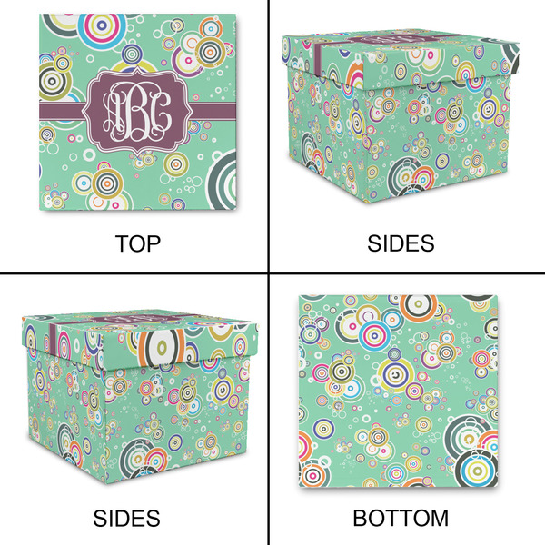 Colored Circles Gift Boxes with Lid - Canvas Wrapped - X-Large - Approval