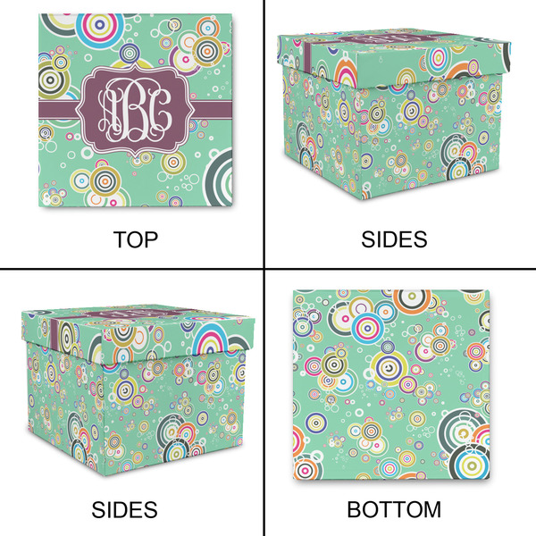 Colored Circles Gift Boxes with Lid - Canvas Wrapped - XX-Large - Approval