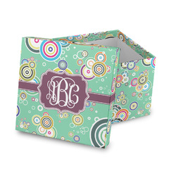 Colored Circles Gift Box with Lid - Canvas Wrapped (Personalized)