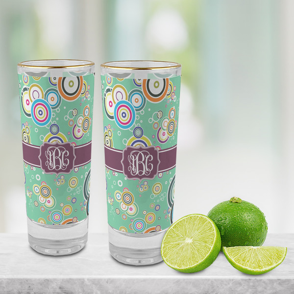 Colored Circles Glass Shot Glass - 2 oz - LIFESTYLE