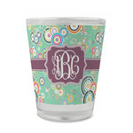 Colored Circles Glass Shot Glass - 1.5 oz - Single (Personalized)