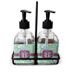 Colored Circles Glass Soap & Lotion Bottle Set (Personalized)