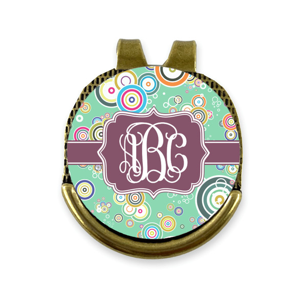 Custom Colored Circles Golf Ball Marker - Hat Clip - Gold