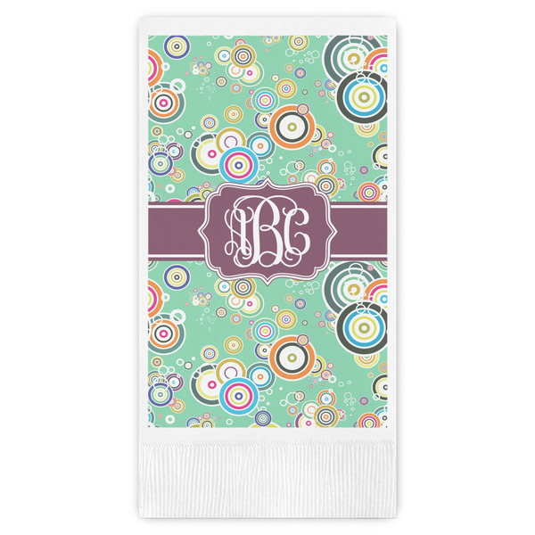 Custom Colored Circles Guest Napkins - Full Color - Embossed Edge (Personalized)