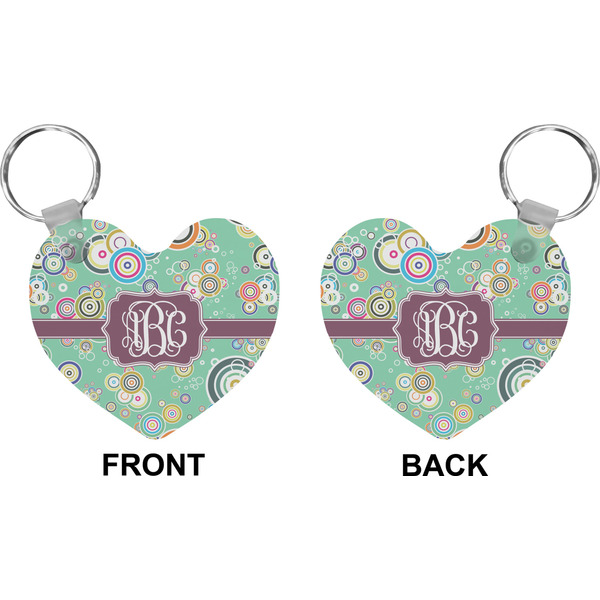Colored Circles Heart Keychain (Front + Back)