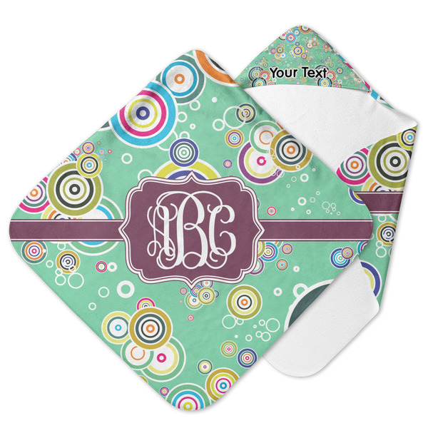 Custom Colored Circles Hooded Baby Towel (Personalized)