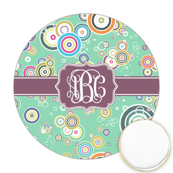 Custom Colored Circles Printed Cookie Topper - Round (Personalized)