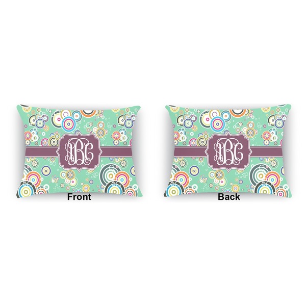 Colored Circles  Indoor Rectangular Burlap Pillow (Front and Back)