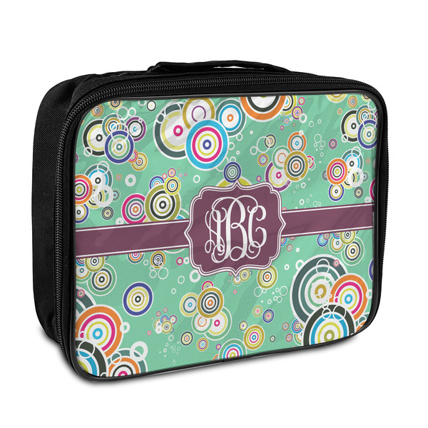 Custom Colored Circles Insulated Lunch Bag w/ Monogram