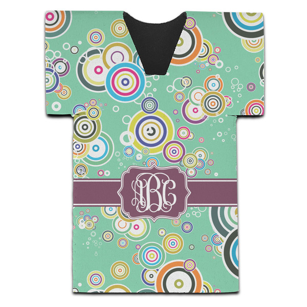 Colored Circles Jersey Bottle Cooler - Set of 4 - FRONT (flat)