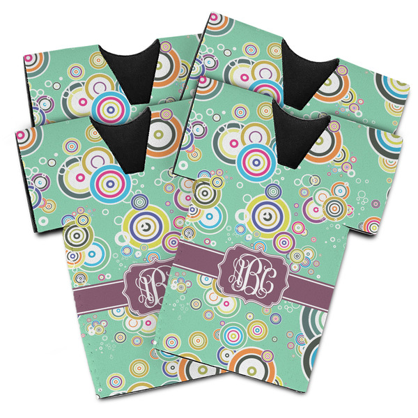 Colored Circles Jersey Bottle Cooler - Set of 4 - MAIN (flat)