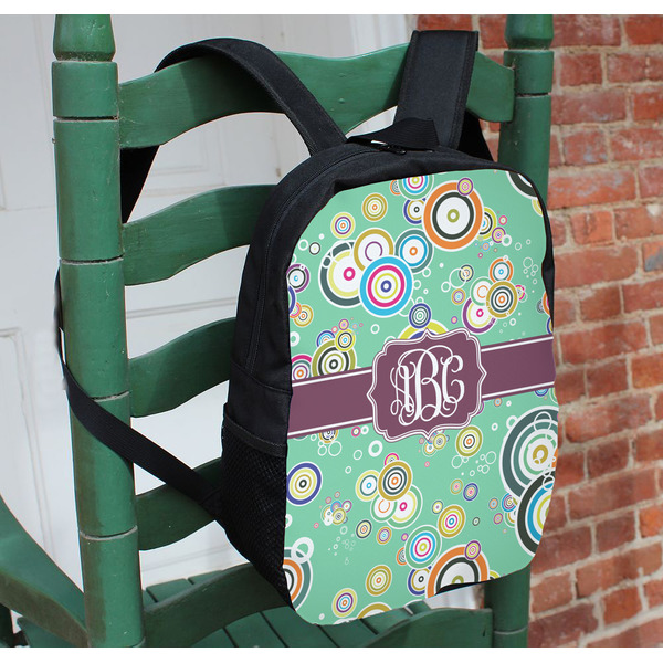 Colored Circles Kids Backpack - In Context