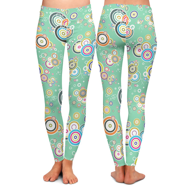 Colored Circles Ladies Leggings - Front and Back