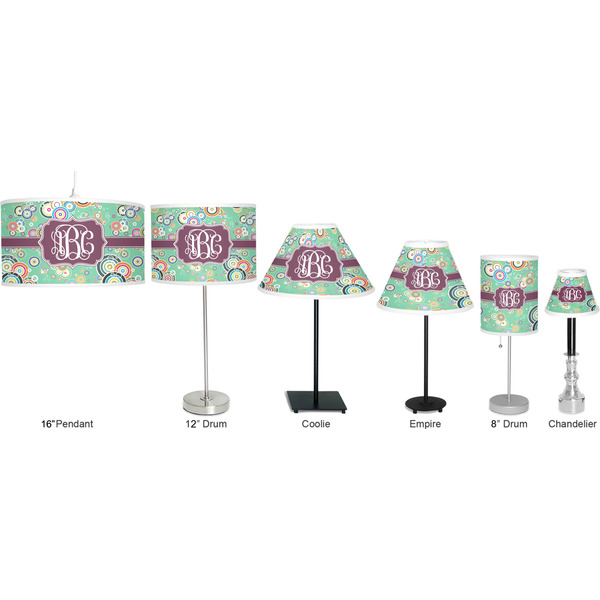 Colored Circles Lamp Full View Size Comparison